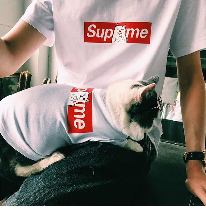 supreme 猫と親子服